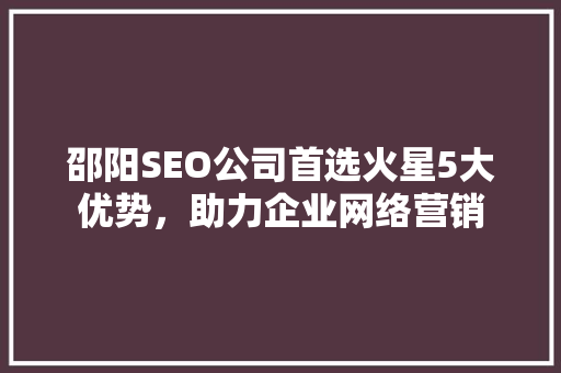 邵阳SEO公司首选火星5大优势，助力企业网络营销