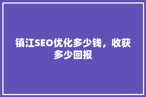 镇江SEO优化多少钱，收获多少回报