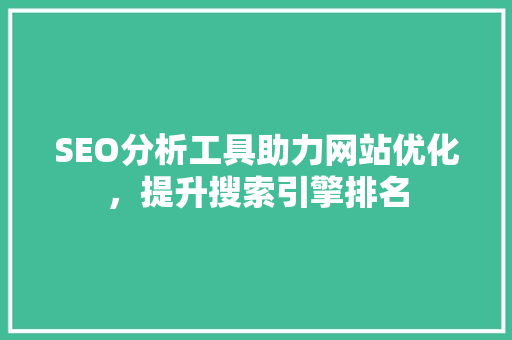 SEO分析工具助力网站优化，提升搜索引擎排名