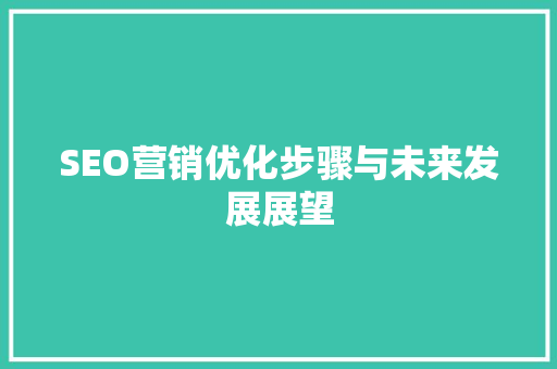 SEO营销优化步骤与未来发展展望