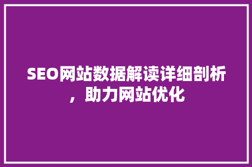 SEO网站数据解读详细剖析，助力网站优化