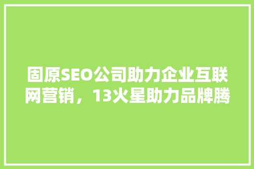 固原SEO公司助力企业互联网营销，13火星助力品牌腾飞