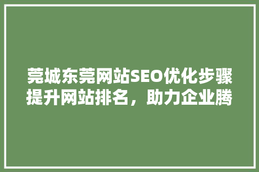莞城东莞网站SEO优化步骤提升网站排名，助力企业腾飞