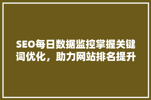 SEO每日数据监控掌握关键词优化，助力网站排名提升
