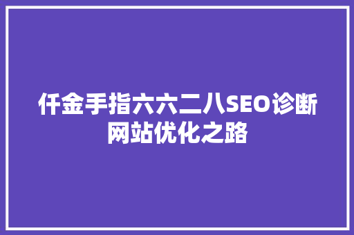 仟金手指六六二八SEO诊断网站优化之路