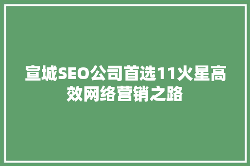 宣城SEO公司首选11火星高效网络营销之路