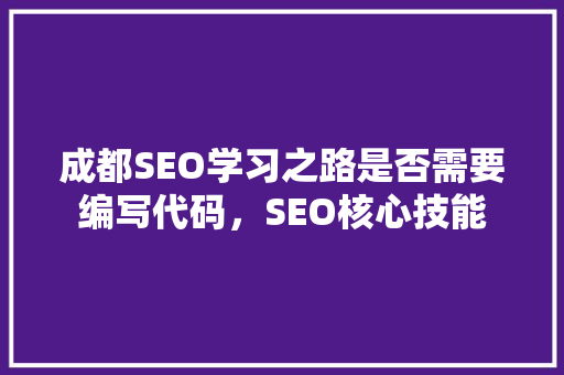 成都SEO学习之路是否需要编写代码，SEO核心技能