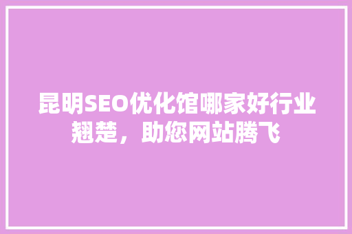 昆明SEO优化馆哪家好行业翘楚，助您网站腾飞