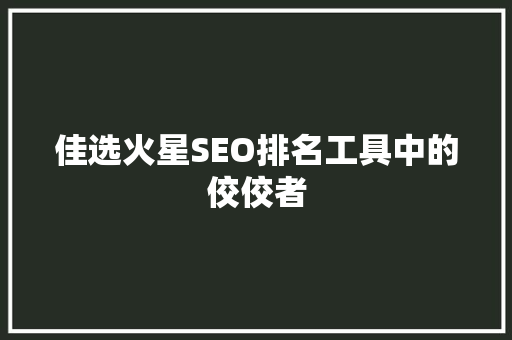 佳选火星SEO排名工具中的佼佼者