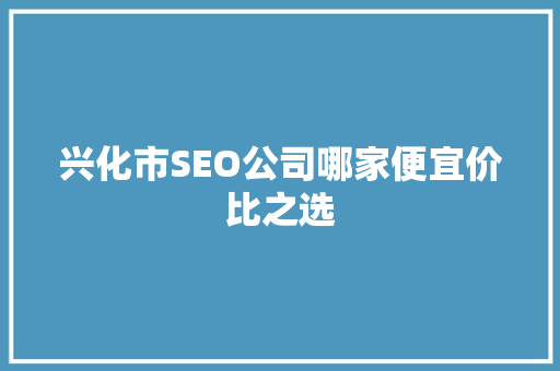 兴化市SEO公司哪家便宜价比之选