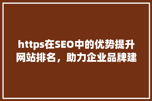 https在SEO中的优势提升网站排名，助力企业品牌建设