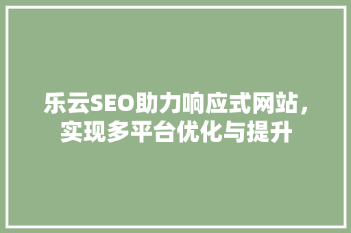 乐云SEO助力响应式网站，实现多平台优化与提升
