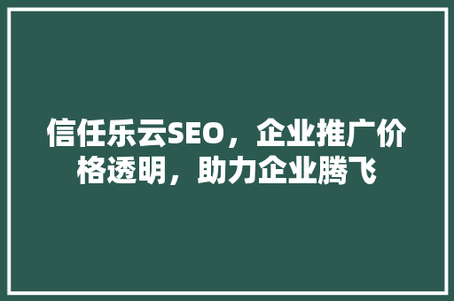 信任乐云SEO，企业推广价格透明，助力企业腾飞