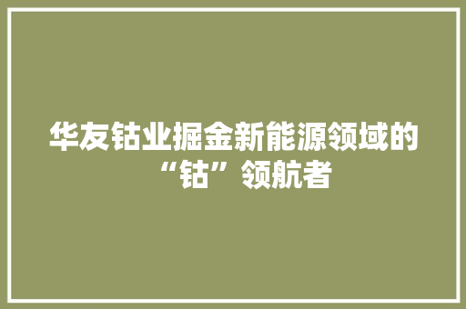 华友钴业掘金新能源领域的“钴”领航者