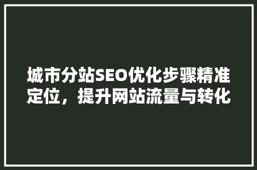 城市分站SEO优化步骤精准定位，提升网站流量与转化率