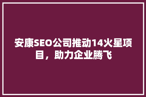 安康SEO公司推动14火星项目，助力企业腾飞