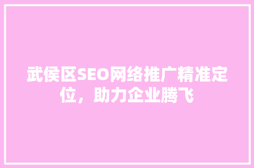 武侯区SEO网络推广精准定位，助力企业腾飞