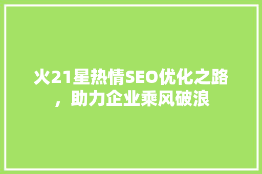 火21星热情SEO优化之路，助力企业乘风破浪  第1张