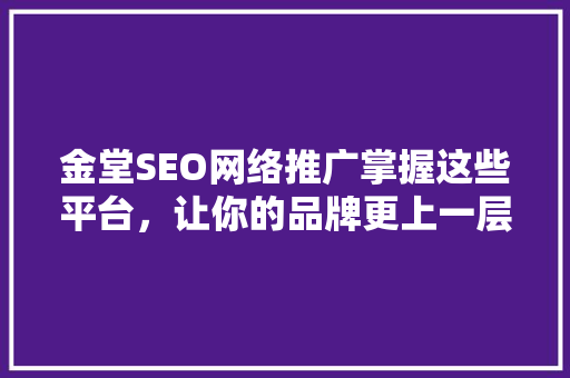 金堂SEO网络推广掌握这些平台，让你的品牌更上一层楼
