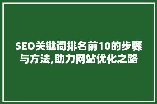 SEO关键词排名前10的步骤与方法,助力网站优化之路  第1张
