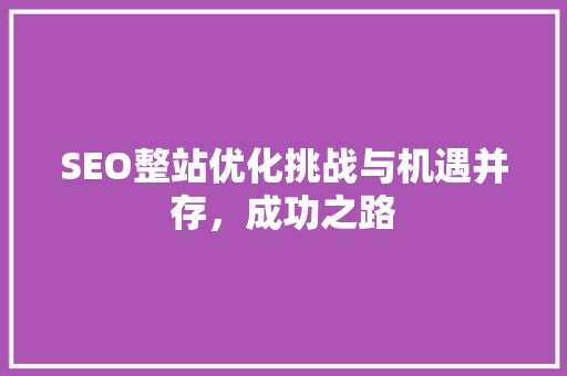 SEO整站优化挑战与机遇并存，成功之路
