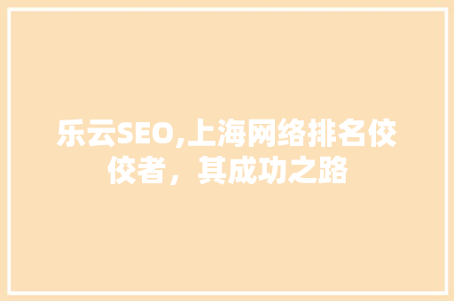乐云SEO,上海网络排名佼佼者，其成功之路