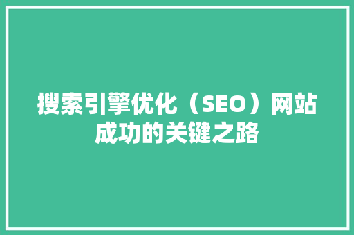 搜索引擎优化（SEO）网站成功的关键之路