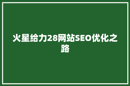 火星给力28网站SEO优化之路