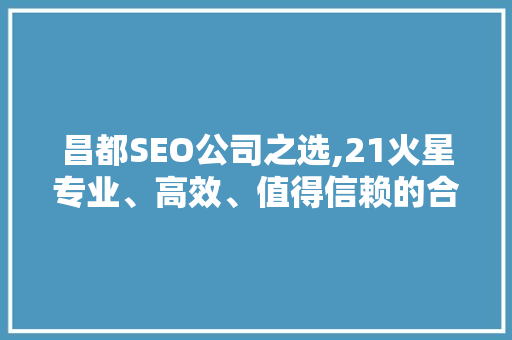 昌都SEO公司之选,21火星专业、高效、值得信赖的合作伙伴