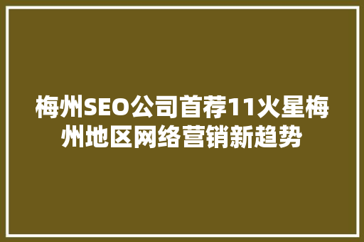 梅州SEO公司首荐11火星梅州地区网络营销新趋势  第1张