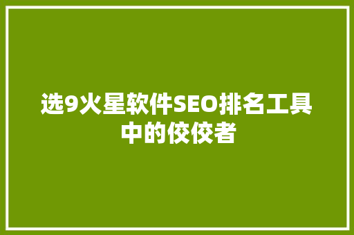 选9火星软件SEO排名工具中的佼佼者