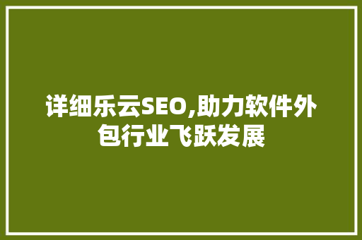 详细乐云SEO,助力软件外包行业飞跃发展