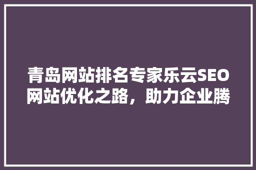 青岛网站排名专家乐云SEO网站优化之路，助力企业腾飞