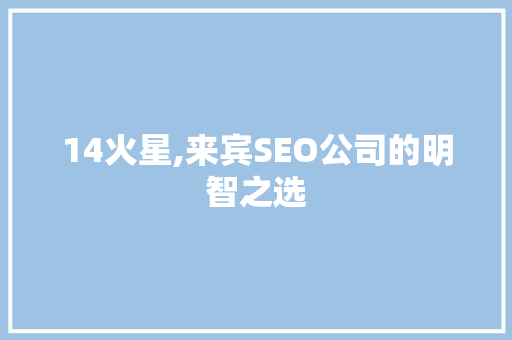14火星,来宾SEO公司的明智之选
