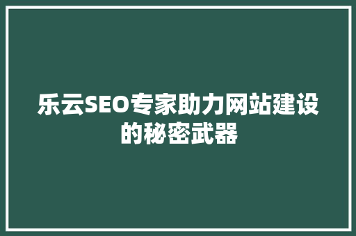 乐云SEO专家助力网站建设的秘密武器