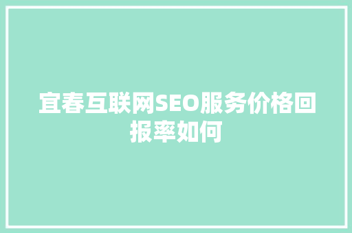 宜春互联网SEO服务价格回报率如何