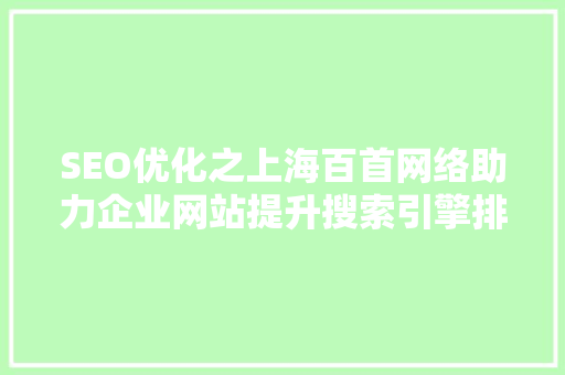 SEO优化之上海百首网络助力企业网站提升搜索引擎排名的方法