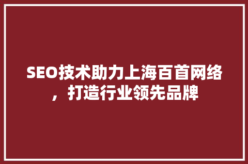 SEO技术助力上海百首网络，打造行业领先品牌