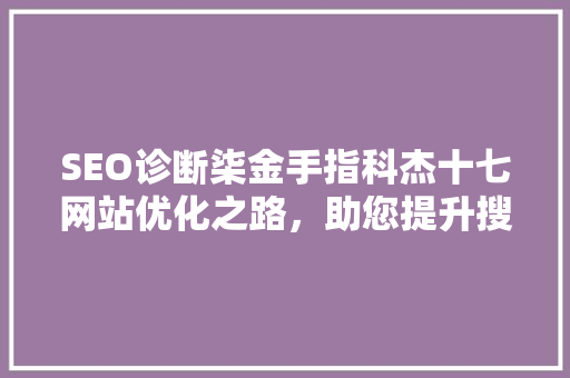 SEO诊断柒金手指科杰十七网站优化之路，助您提升搜索引擎排名