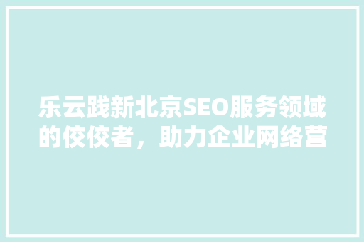 乐云践新北京SEO服务领域的佼佼者，助力企业网络营销新突破