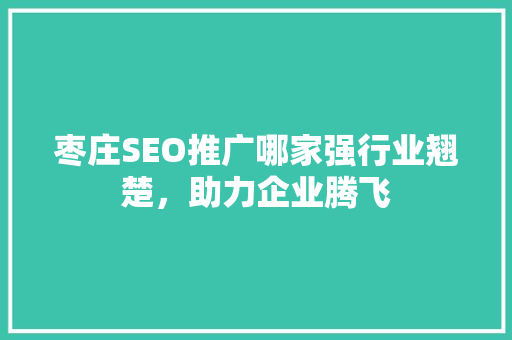 枣庄SEO推广哪家强行业翘楚，助力企业腾飞