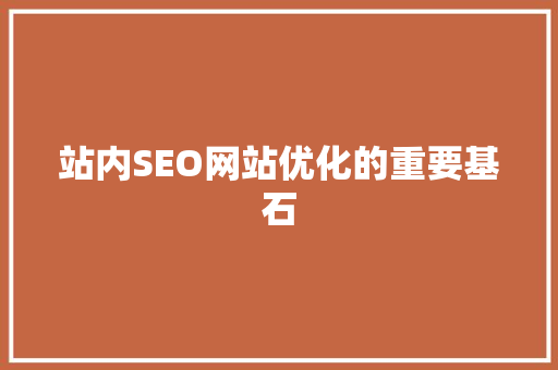 站内SEO网站优化的重要基石