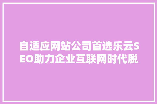 自适应网站公司首选乐云SEO助力企业互联网时代脱颖而出