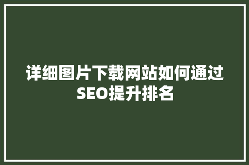 详细图片下载网站如何通过SEO提升排名