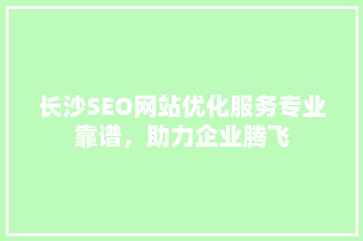 长沙SEO网站优化服务专业靠谱，助力企业腾飞