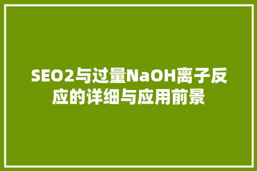 SEO2与过量NaOH离子反应的详细与应用前景