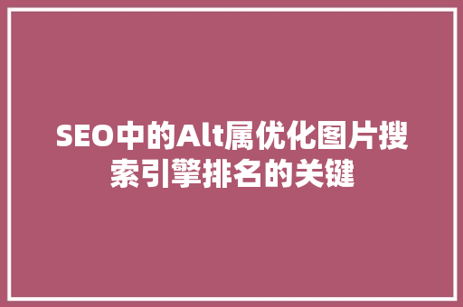 SEO中的Alt属优化图片搜索引擎排名的关键  第1张