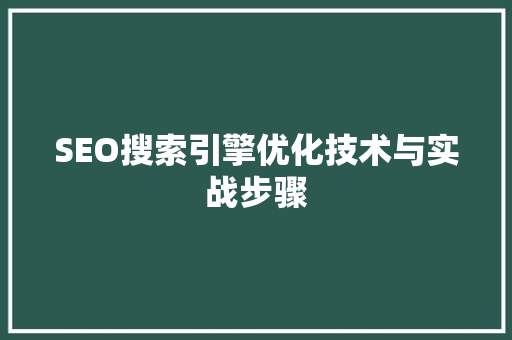 SEO搜索引擎优化技术与实战步骤