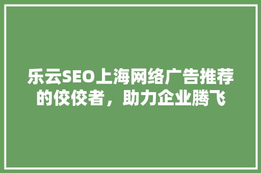 乐云SEO上海网络广告推荐的佼佼者，助力企业腾飞
