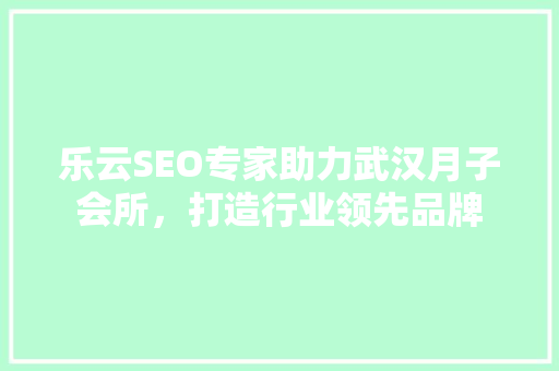 乐云SEO专家助力武汉月子会所，打造行业领先品牌